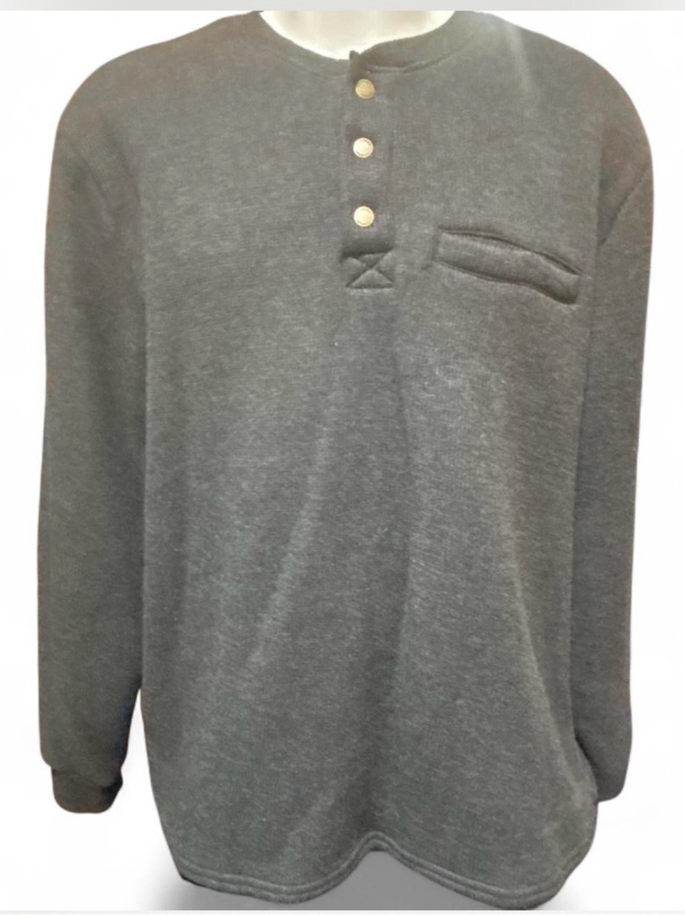 Coleman Charcoal Gray Men's Henley Pullover with Chest Pocket NWOT big and tall